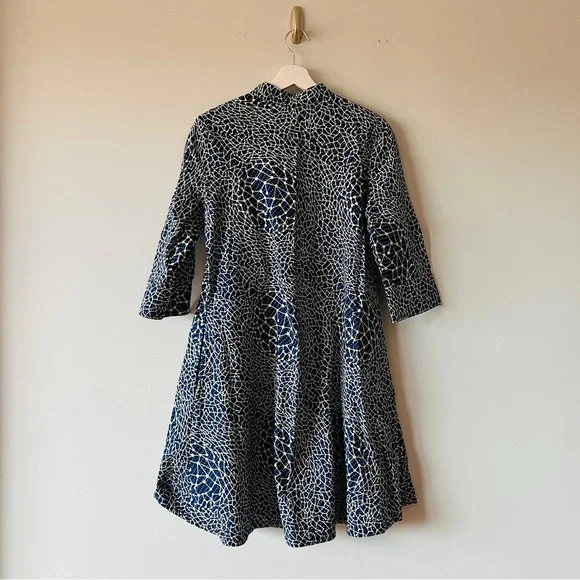 Zuri Bhoomki Navy Blue Printed A-Line Short Dress Size XS